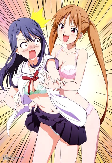 katou hiromasa aho girl fuuki iinchou hanabatake yoshiko bra cleavage open shirt pantsu seifuku