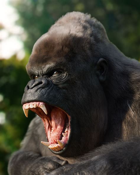 realistic angry gorilla zbrushcentral angry animals gorilla tattoo