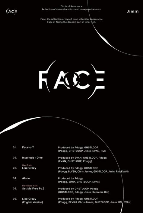 jimin face album tracklist songs list pre order release date
