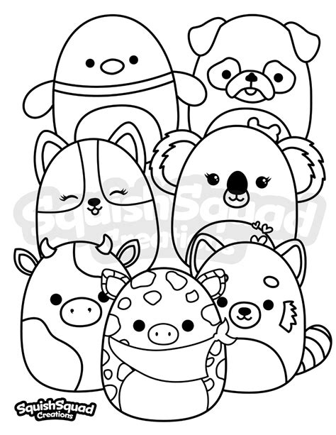 pin  squishmallow coloring pages