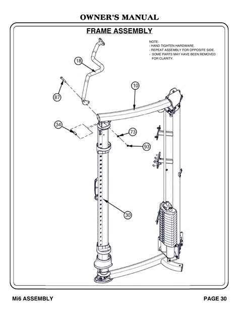 owners manual frame assembly hoist fitness mi user manual page
