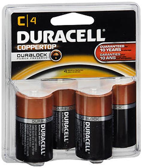 Duracell Coppertop Alkaline Batteries 1 5 Volt Size C 4 Pk The