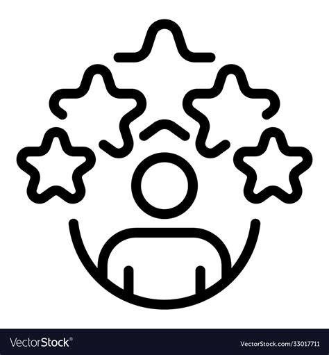 five stars service icon outline style royalty free vector