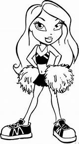 Coloring Pages Cheerleader Cheerleading Bratz Cheer Kids Football Printable Clipart Player Cheerleaders Cliparts Drawing Pom Cartoon Little Collection Adult Group sketch template