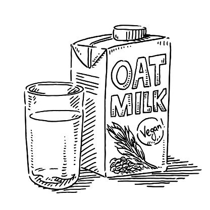 haver melkglas vegan drinken tekening stockvectorkunst en meer beelden van melk istock