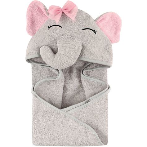 hudson baby woven terry animal hooded towel pretty elephant walmart