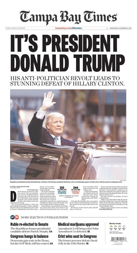 front pages   newspapers    morning  donald trumps presidential
