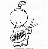 Noodles Vector Coloring Chinese Person Outlined Serving Leo Blanchette sketch template