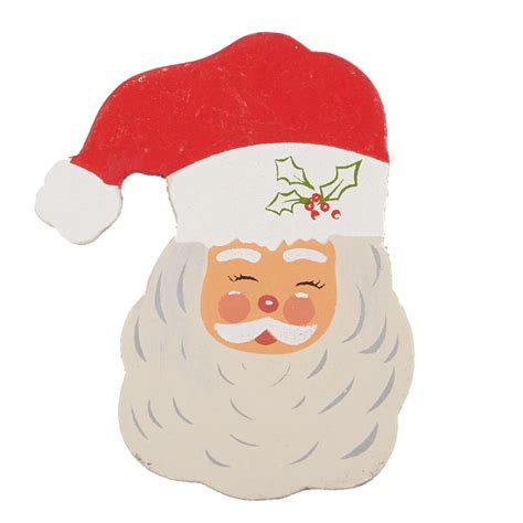 painted wood santa face cutout holiday wood cutouts christmas