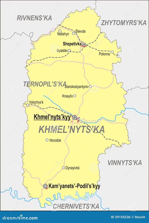 map  khmelnytskyi oblast stock vector illustration  khmelnitsky