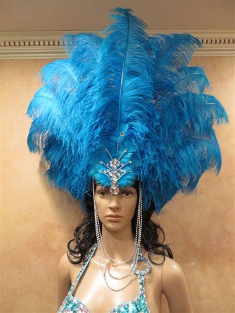 Jeweled Feather Vegas Showgirl Samba Carnival Costume Headpiece
