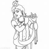 Krishna Radha Xcolorings Flute sketch template