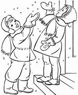 Winter Coloring Pages Kindergarten Colouring Library Clipart Season sketch template