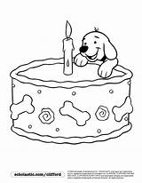 Birthday Clifford Coloring Dog Happy Puppy Pages Colouring Kids Dogs Printable Party Cool Days Cartoon Big Scholastic sketch template