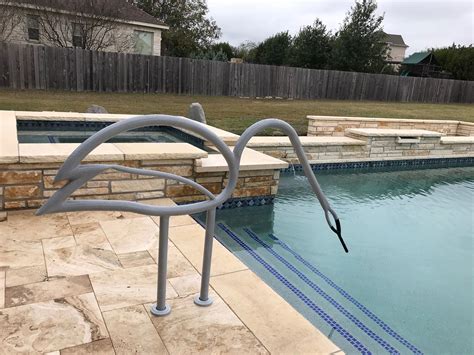 swan pool rail pool backyard pool deck patio handrail railings pool rails plunge pool