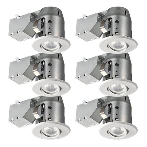 commercial electric led directional   white recessed kit  pack   home depot