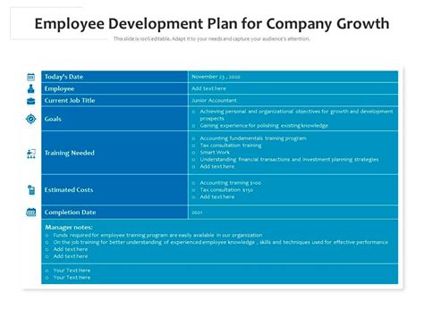 inspiring employee development plan examples templates zavvy
