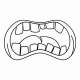 Mouth Monster Teeth Outline Drawing Zombie Coloring Template Icon Line Getdrawings Pages Crooked Clipartmag Open sketch template