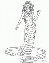 Coloring Greek Pages Medusa Echidna Mythology Snake Creatures Half Creature Printable Magical Para Colorear Color Woman Mythical Evil Hellokids Print sketch template