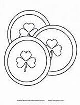 Coins Coloring Gold St Pot Pages Patricks Printable Shamrock Preschool Lucky Rainbow Really End Activities sketch template