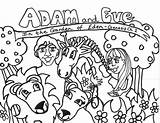 Adam Eve Coloring Pages Eden Garden Kids Printable Drawing Color Truth Preschool Bible Cartoon Toddlers Creation Created Getdrawings Now Getcolorings sketch template