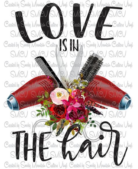 Love Is In The Hair Sublimation Designs Png Digital Etsy