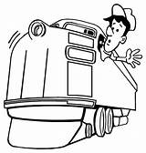 Train Coloring Engineer Conductor Railroad Machinist Locomotive Drawing Looking Color Pages Steam Hat Cartoon Printable Caboose Getdrawings Luna Template Getcolorings sketch template