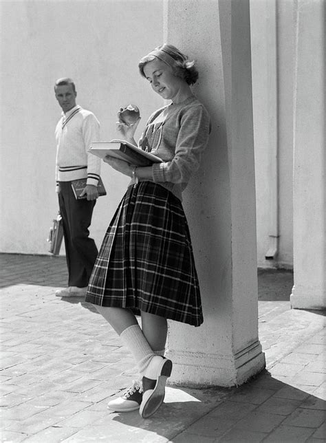 1950s 1960s blond teen school girl photograph by vintage images fine