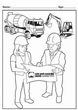 Safety Workplace Colouring Coloring Work Safe Australia Color Contest sketch template