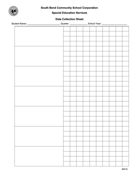 blank  printable data collection sheets  page  columns