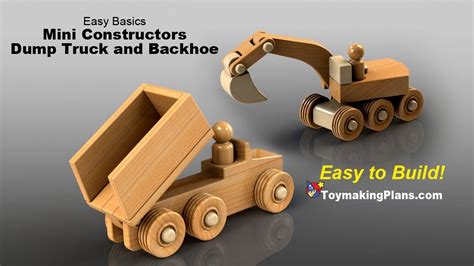 wood toy plans mini dump truck  backhoe youtube