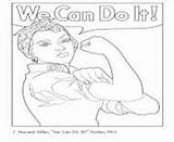 Riveter Coloring Pages Rosie Do Printable Power Girl sketch template