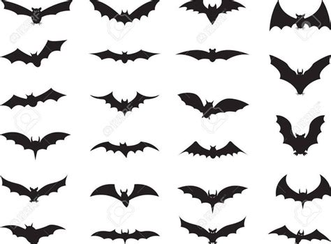 bats collection isolated  white   bat silhouette bat vector