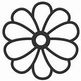 Flower Outline Simple Cliparts Coloring Pages Big Flowers Colouring Printable Kids Cartoon sketch template