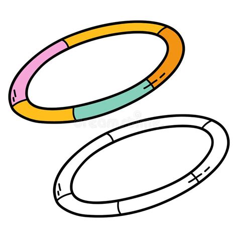 coloring page  doodle hula hoop stock vector illustration  doodle