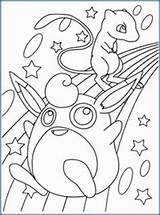 Pokemon Coloring Rainbow Pages Sliding sketch template