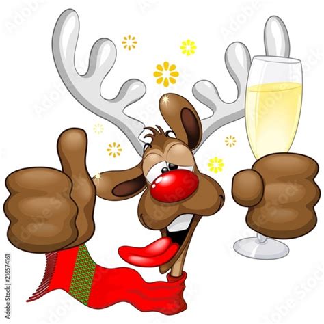 Reindeer Drunk Funny Christmas Character Stock Vector Adobe Stock