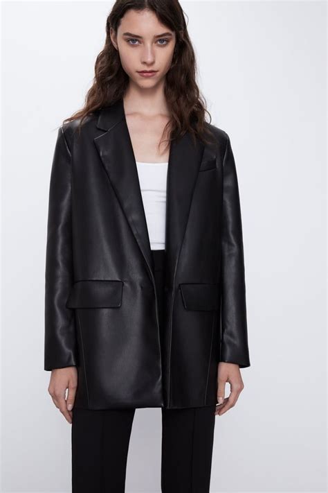 zara faux leather oversized blazer leather blazer blazer oversized