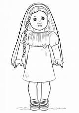 Doll Girl American Coloring Pages Printable Via sketch template