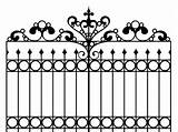 Gate Clipart Wrought Iron Clip Vector Vintage Background Clipground Cliparts Library sketch template