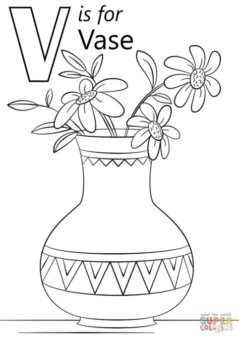letter  coloring pages vase