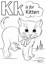 Coloring Letter Kitten Pages Printable Dot Crafts Games sketch template