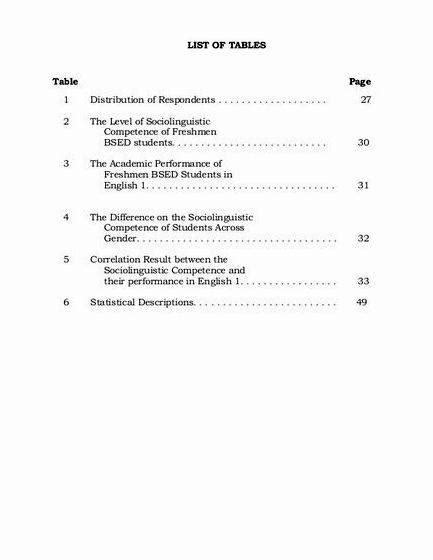list  tables master thesis proposal