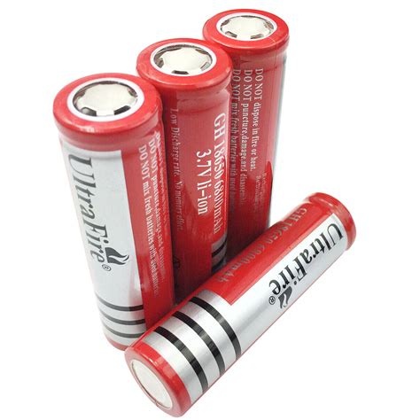 4x 18650 batteries 6800mah 3 7v rechargeable li ion flat top battery