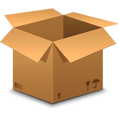 realistic cardboard box icon psd