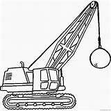 Construction Coloring Pages Coloring4free Wrecking Ball Bulldozer Truck Vehicles sketch template
