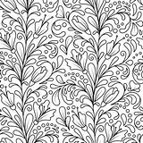 Bloemen Boek Disegnato Scarabocchio Cuciture Bloemenpatroon Naadloos Getrokken Decoratieve Krabbel Kleurend Gekritzel Nahtloses Gezeichnete Einfarbiges Malbuch Blumenmuster Dekorative Floreale Monocromatico sketch template