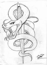 Snake Tattoo Dagger Drawing Sketches Designs Tattoos Deviantart Sketch Snakes Print Drawings Th09 Simple Outlines Traditional Cool Cobra Tatsuo Miyasaki sketch template