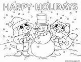 Coloring Holidays Pages Happy Snowman Family Winter Christmas Printable Color Crayola Around Colouring Nicodemus Print Getcolorings Getdrawings Adults Colorings Book sketch template