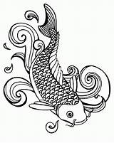 Koi Fish Coloring Pages Saltwater Japanese Color Getcolorings Popular Printable Tattoo Library Online Getdrawings Realistic Colornimbus sketch template